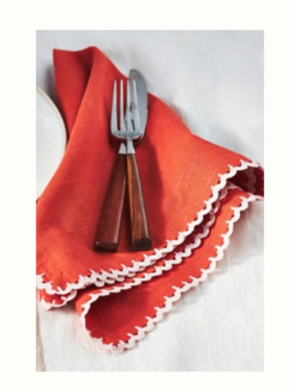 Anthropologie Rickrack Cotton Napkin Set in Pink